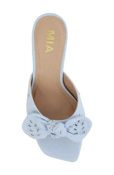 Mia Elyzza Bow Slide Sandal In Blue