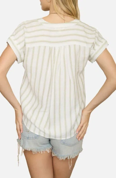Blu Pepper Stripe Button-up Shirt In White