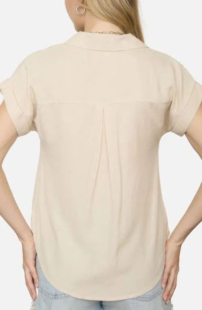 Blu Pepper Half Button Shirt In Neutral