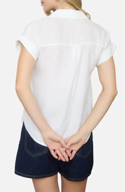 Blu Pepper Half Button Shirt In White