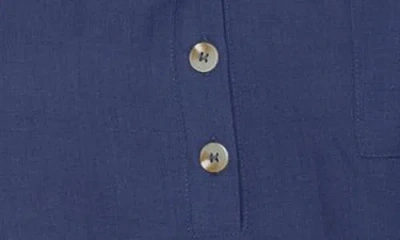 Blu Pepper Half Button Shirt In Blue