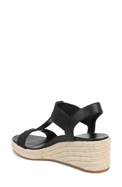 Vionic Wide Width Calera Espadrille Wedge Sandal In Black
