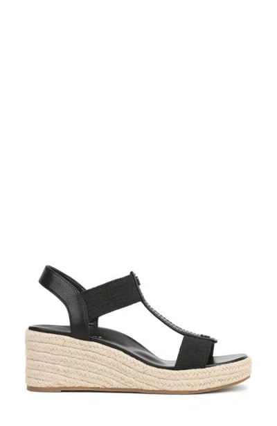 Vionic Wide Width Calera Espadrille Wedge Sandal In Black