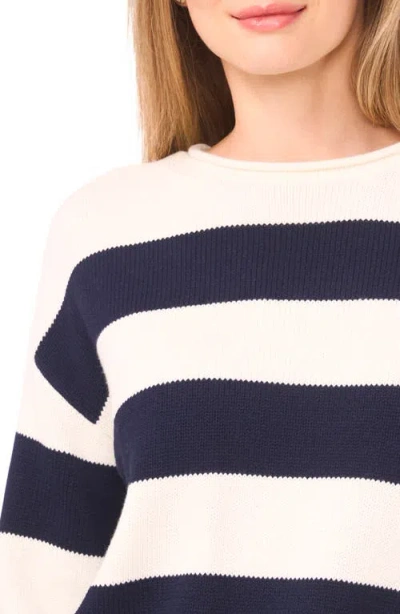 Cece Stripe Roll Neck Sweater In Multi