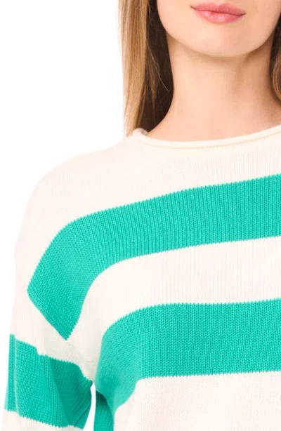 Cece Stripe Roll Neck Sweater In Multi
