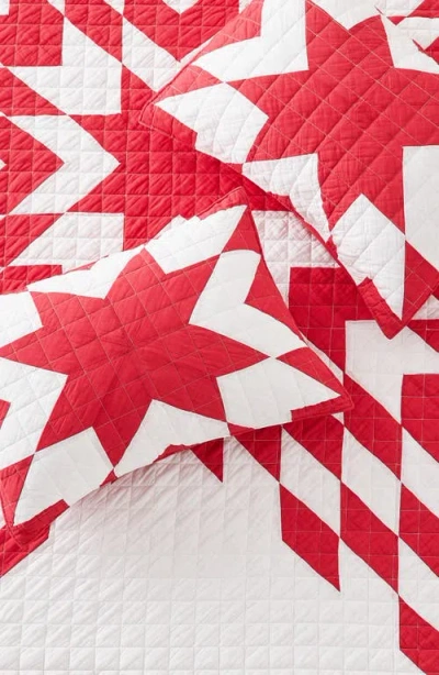 Melange Home Star Patch Patchwork Quilt Set In Red