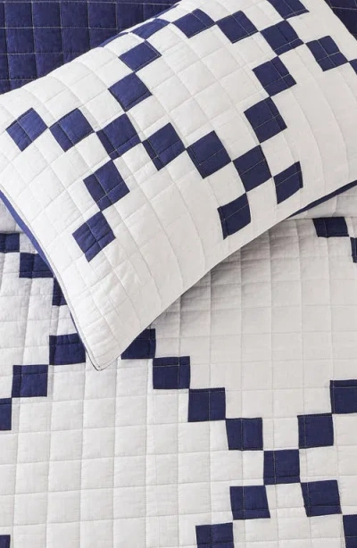 Melange Home Irish Chain Patchwork Quilt Set In Blue