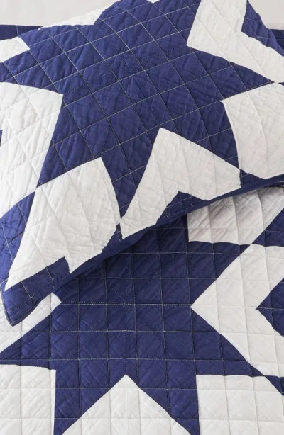 Melange Home Star Patch Patchwork Quilt Set In Blue
