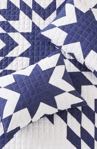 Melange Home Star Patch Patchwork Quilt Set In Blue