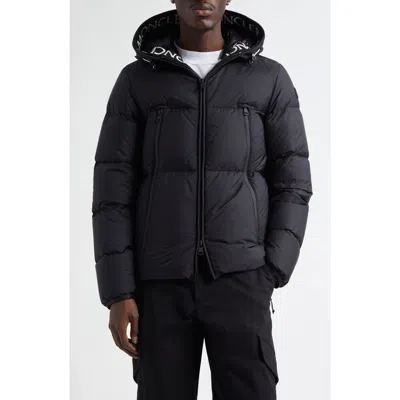 Moncler Montcla Water Repellent Short Hooded Down Jacket In Black