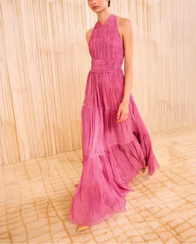 Ulla Johnson Freesia Sleeveless Silk Chiffon Gown In Pink