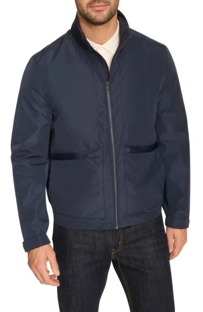 Cole Haan Packable Rain Jacket In Blue