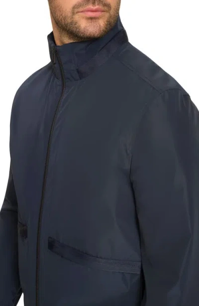 Cole Haan Packable Rain Jacket In Blue