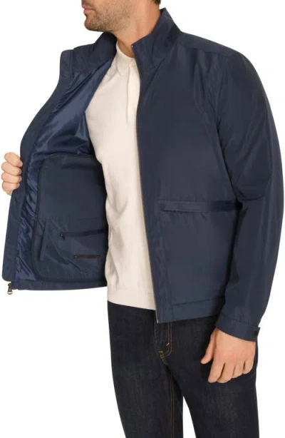 Cole Haan Packable Rain Jacket In Blue