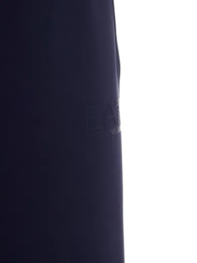 Ea7 Lightweight Technical Polyamide Trousers In Blue