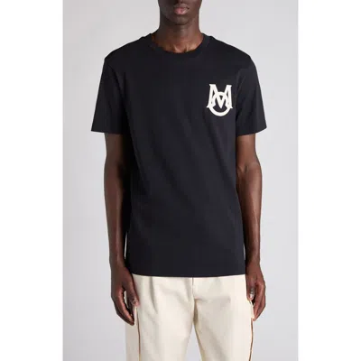 Moncler Cotton T-shirt Featuring Embroidered Patch In Blue