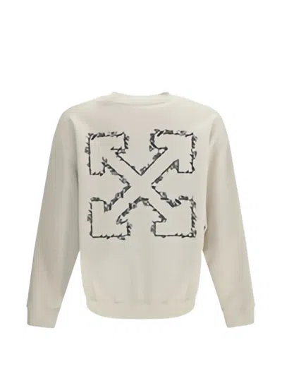 Off-white Script Arrow Crewneck Sweatshirt In Neutral
