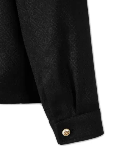 Casablanca Patterned Shirt Jacket In Black