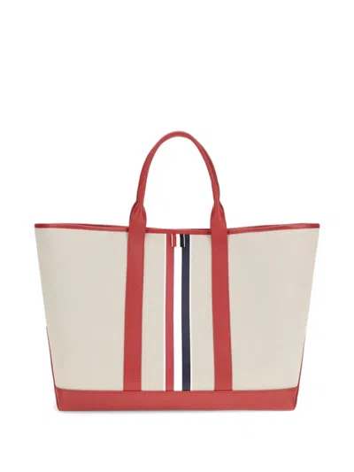 Thom Browne Medium Tool Tote With Leather Handle In Neutral