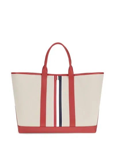 Thom Browne Medium Tool Tote With Leather Handle In Neutral