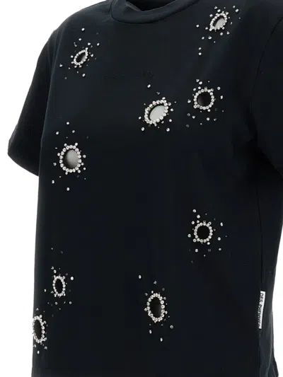Des_phemmes Embellished T-shirt In Black