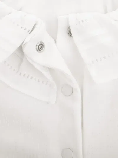 Knot Cecile Ruffled Bodysuit In White