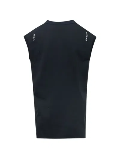 Ordinary Couture Code Asymmetric Sleeveless Top In Black