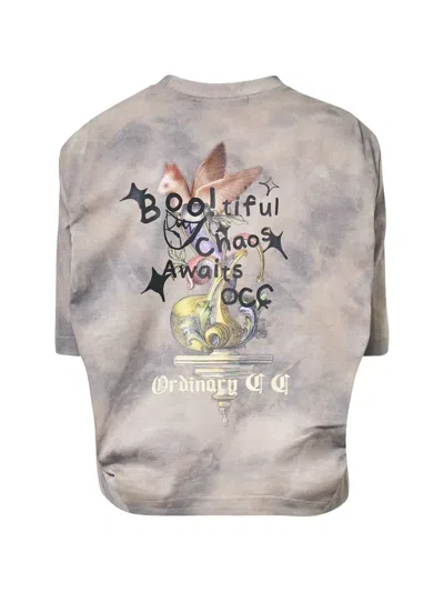 Ordinary Couture Code Volume Gather T-shirt In Brown