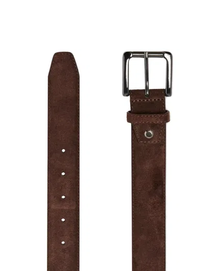 Lancel Adjustable Suede Belt In Brown