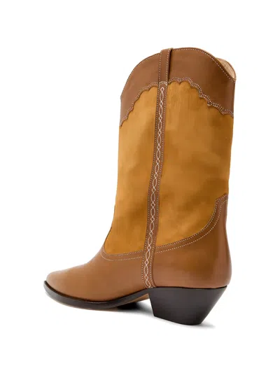 Isabel Marant Suede Panel Boots In Brown