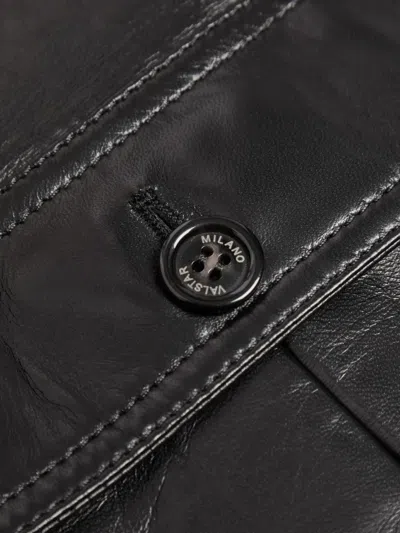 Valstar Flap-pocket Leather Jacket In Black