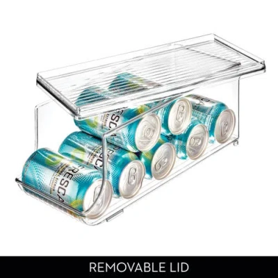 Basic Soda Can Organizer With Lid For Pantry In White