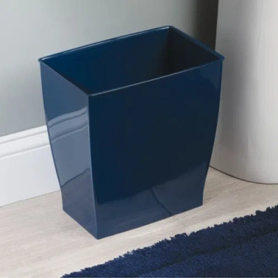 Mono Rectangular Trash Can, 2.5 Gallon / 9.5 Liter, 4-pack, Navy, Made In Blue