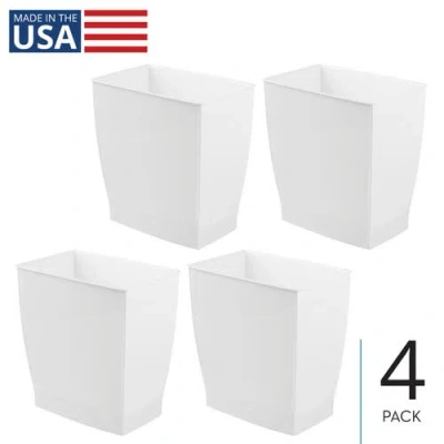Mono Rectangular Trash Can, 2.5 Gal. / 9.5 Liter, 4-pack, White, Made In White