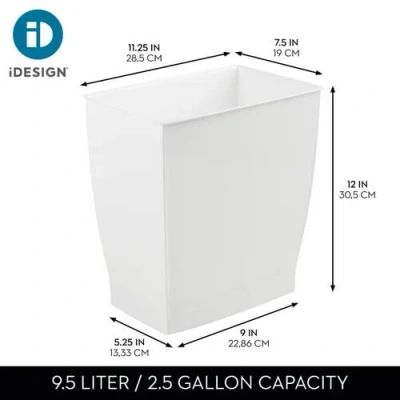 Mono Rectangular Trash Can, 2.5 Gal. / 9.5 Liter, 4-pack, White, Made In White