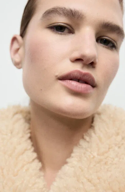 Mango Suede Jacket With Shearling Collar In Multi