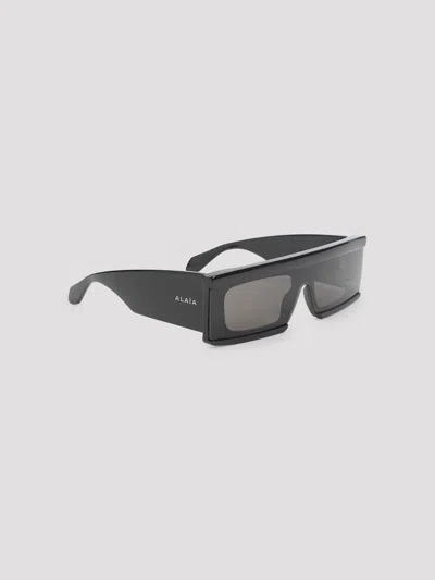 Alaïa Rectangular Frame Dark Lenses Sunglasses Design In Black