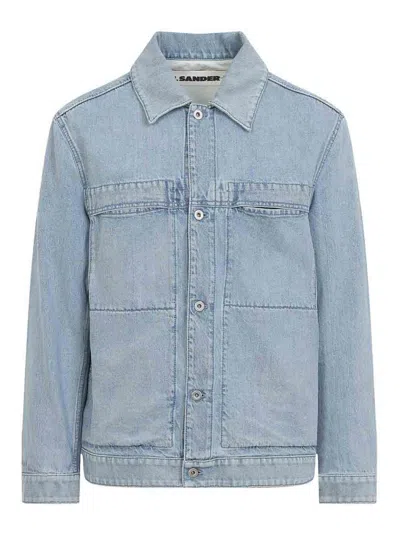 Jil Sander Denim Jacket Long Sleeves Chest Pockets In Blue