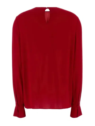 Valentino Crewneck Long-sleeved Top In Red