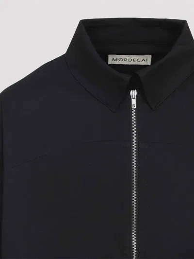 Mordecai Layered Jacket Point Collar Adjustable Drawstrings In Black