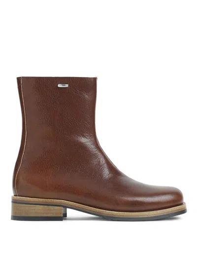 Our Legacy Daimono Boots In Whisky-colored Calfskin In Brown