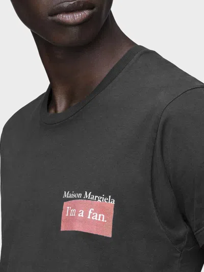 Maison Margiela Faded Black Ring-spun Cotton Jersey T-shirt With Distinctive Stitch Detail