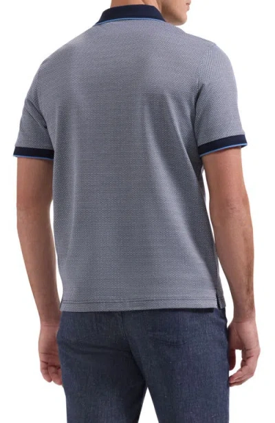 Bugatchi Quarter Zip Polo In Blue