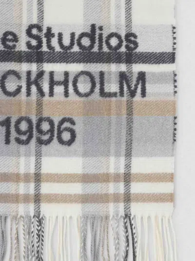 Acne Studios Unisex Wool Blend Scarf In Gray