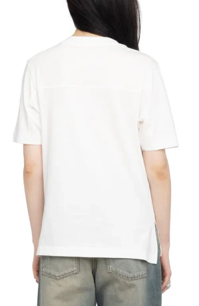 Zadig & Voltaire Boo Flocked Rhinestone T-shirt In White