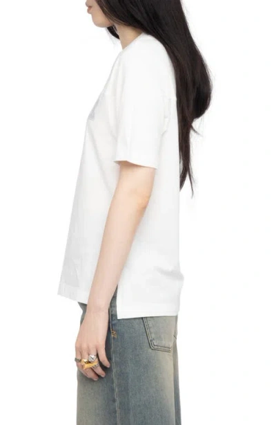 Zadig & Voltaire Boo Flocked Rhinestone T-shirt In White