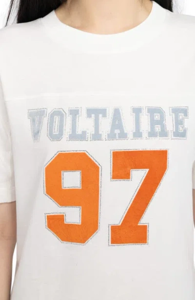 Zadig & Voltaire Boo Flocked Rhinestone T-shirt In White