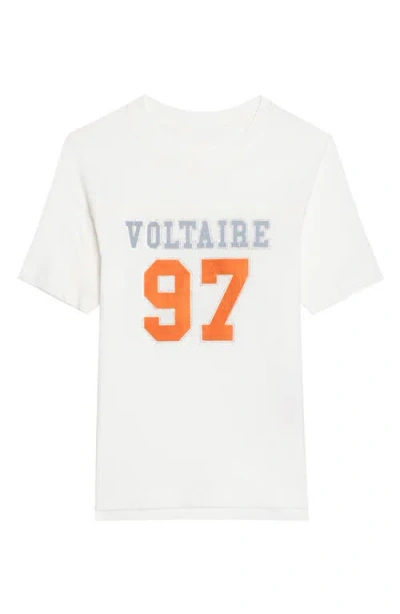 Zadig & Voltaire Boo Flocked Rhinestone T-shirt In White