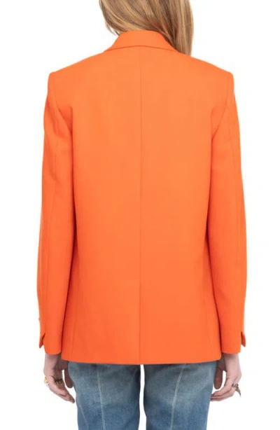 Zadig & Voltaire Womens Tangerine Vanille Single-breasted Woven Blazer In Orange