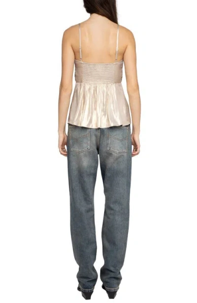 Zadig & Voltaire Womens Gold Cippie Pleated Satin Cami Top In Neutral